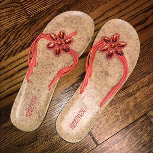 Kenneth Cole Reaction (orange) flip flops